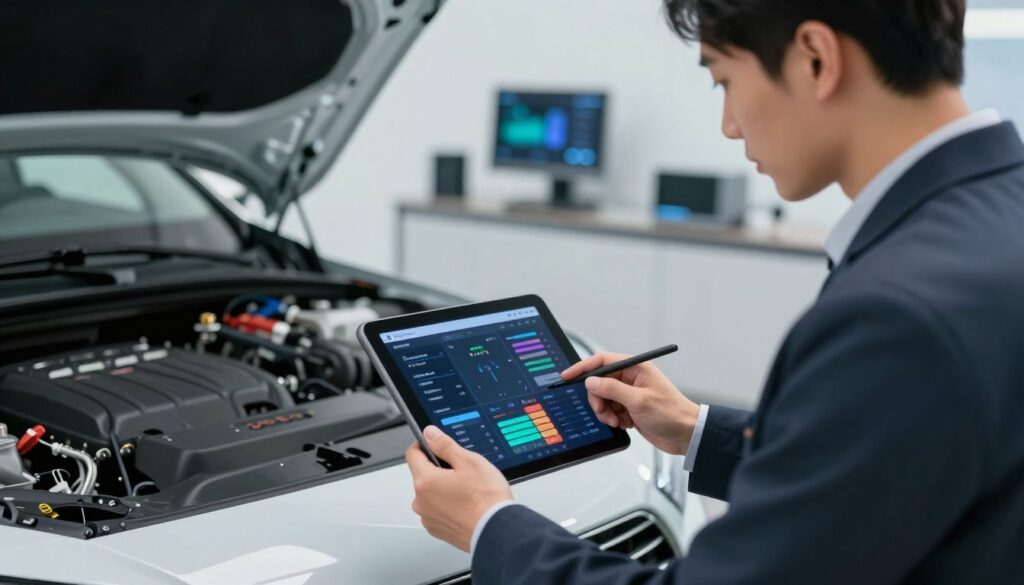 diagnóstico automotivo com aplicativo de scanner