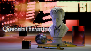 A bust of quentin tarantino with text and abstract shapes. — Foto por Brecht Corbeel na Unsplash