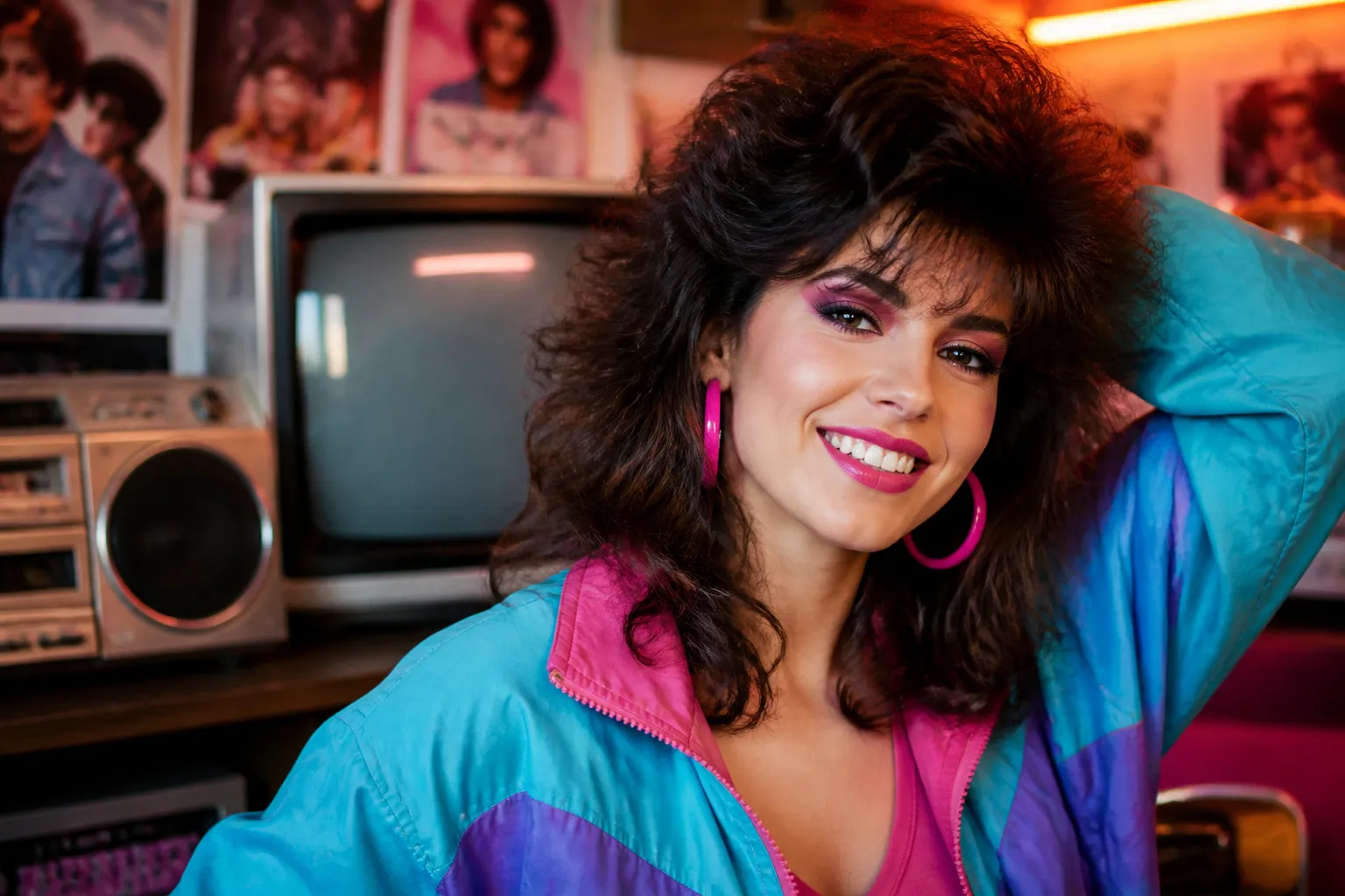 Descubra como você ficaria com o visual dos anos 80 agora